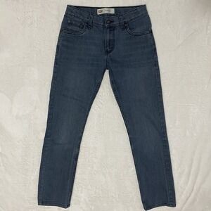 Levis 511 Slim‎ Fit Jeans Youth Boys Size 14 Reg W27" Dark Denim Pants 5 Pockets